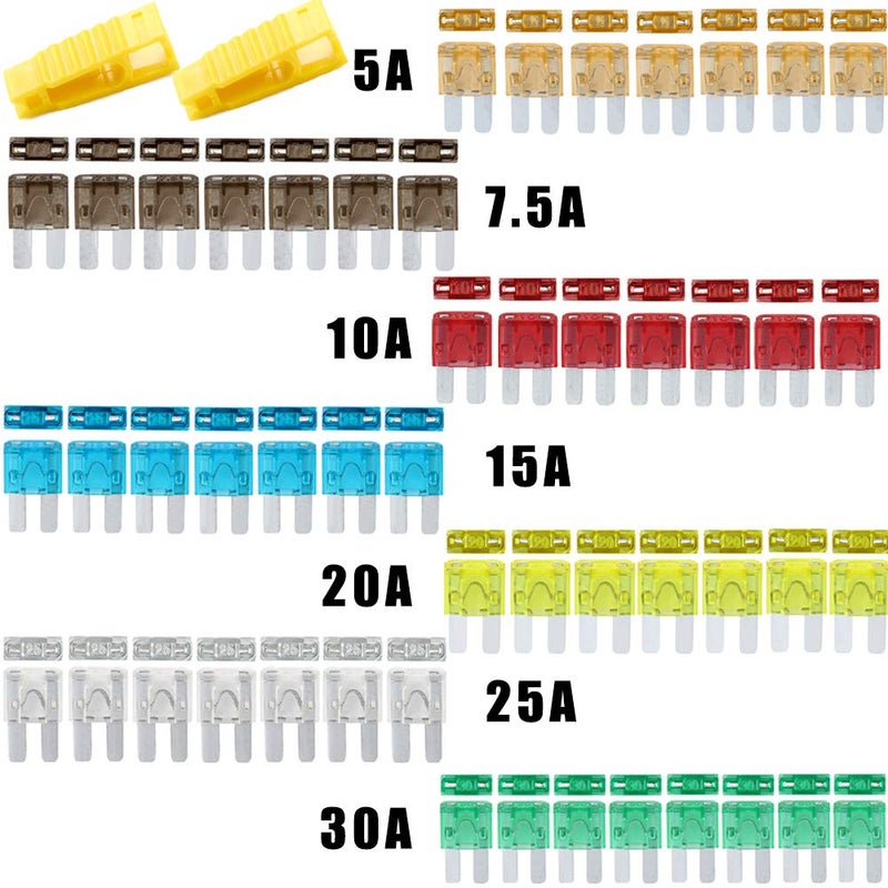 ACBungji 140 Pack Micro 2 Fuse Kit Automotive Assorted, Upgraded Micor II Blade Fuse 5A 7.5A 10A 15A 20A 25A 30A ATO ATC for SUV Truck Rv Car Fuses Assortment Kit - Image 5